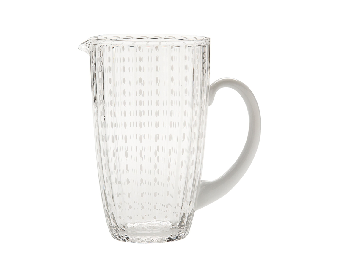 Garrafa Federico De Majo Da Coleção Perle Em Vidro Transparente, Design Elegante E Artesanal Para Mesa. Fabricada Na Itália. Peça Única.