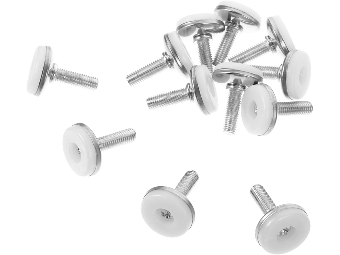 Nivelador De Móveis Com Porca M8x25mm, 12 Peças, Resistente, Em Ferro E Nylon, Branco