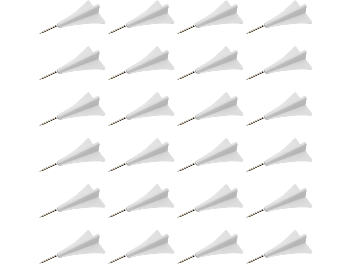 24 Tachinhas Em Formato De Avião, Tachinhas Decorativas 3d Brancas Para Quadros De Cortiça, Pregos De Metal Para Murais