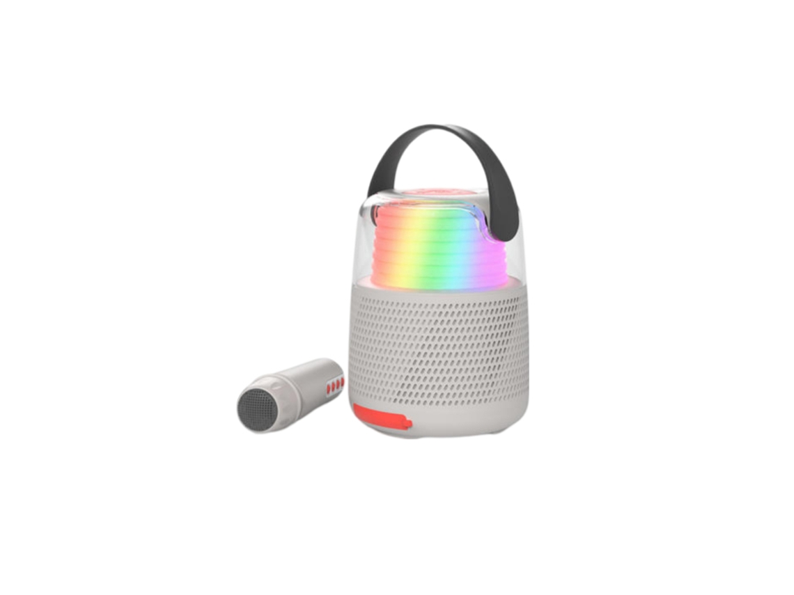 MOBILITY ON BOARD Altifalante Bluetooth Luminoso Ks-80 com Modo de Karaoke e Microfone de Mudança de Voz Cinzento