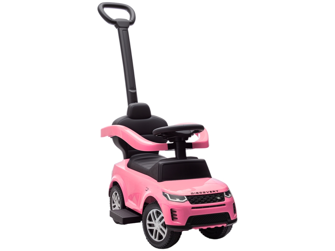 Passeio 2 em 1 para Crianças de 18 a 36 Meses Land Rover Discovery com Alça Removível de Armazenamento e Corrimão Rosa Ge