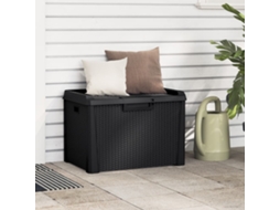 Vidaxl Caixa De Arrumação Para Jardim 125 L Pp Antracite