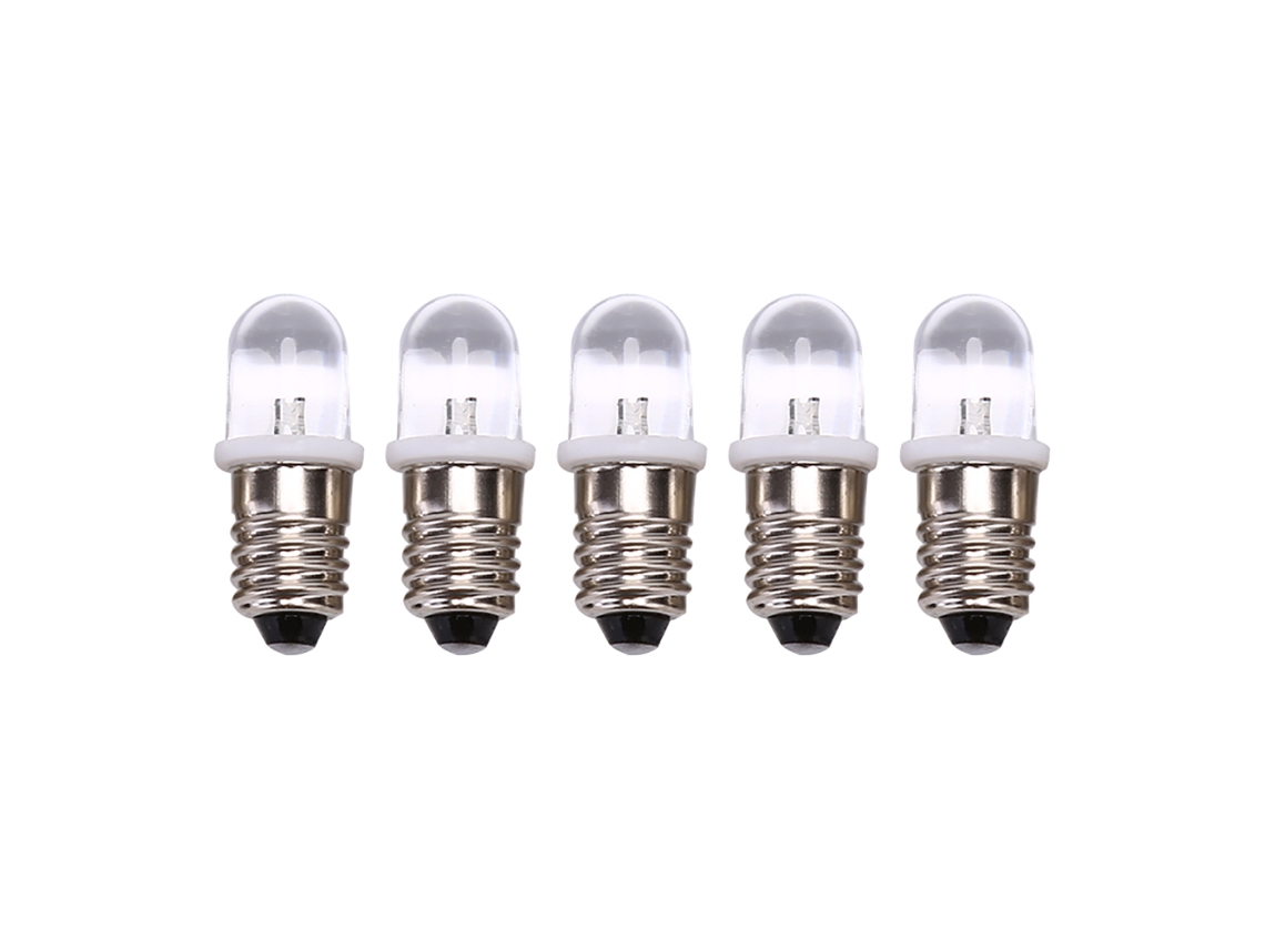 Lâmpada Led, 5 Unidades, Base E10, 3v, 4,5v, Para Uso Residencial, Comercial Ou Substituição De Fontes Convencionais