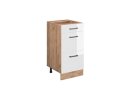 Móveis de cozinha R-Line, Mármore PT 40 cm, Branco Alto Brilho, VICCO