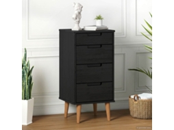 Vidaxl Baú De Gavetas Molde Preto 40 X 35 X 82 Cm