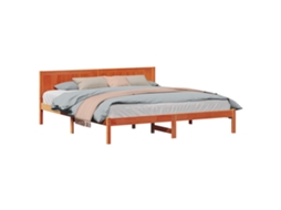 Estrutura da Cama Castanho 200x200 cm Madeira de Pinho Maciça MAISON EXCLUSIVE