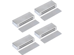 Conjunto De 4 Fechos Magnéticos Prateados Para Portas Armário,