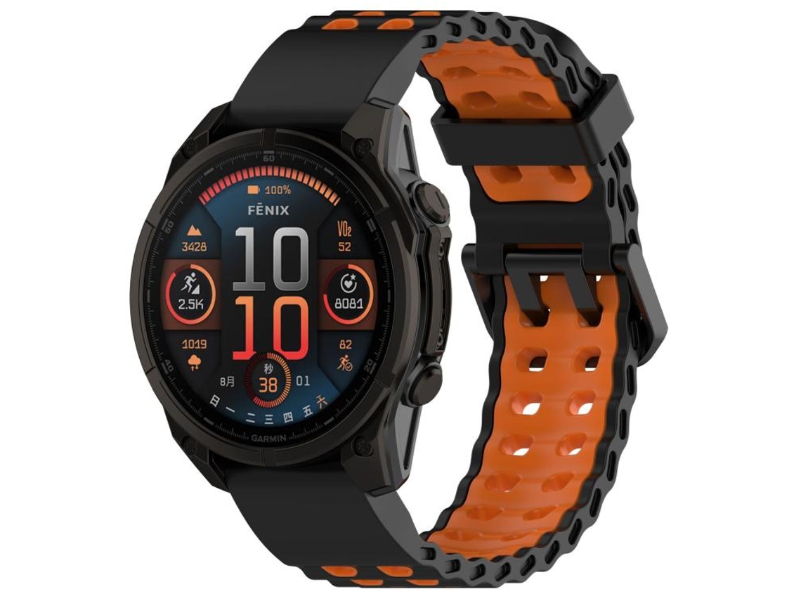 Bracelete para Garmin silicone bicolor com fivela dupla e cinza e preto XIAOMOYU (22mm)