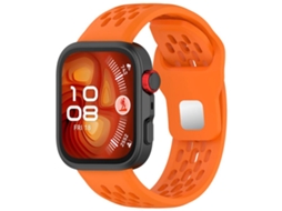 Bracelete Para Huawei Watch Fit 4 / Fit 4 Pro / Fit 3 - Silicone - Fivela De Aço Reversa Laranja