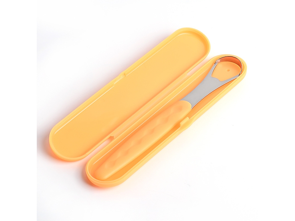Raspador Lingual Em Abs Amarelo Da Marca Yuysan Limpeza Bucal Diária
