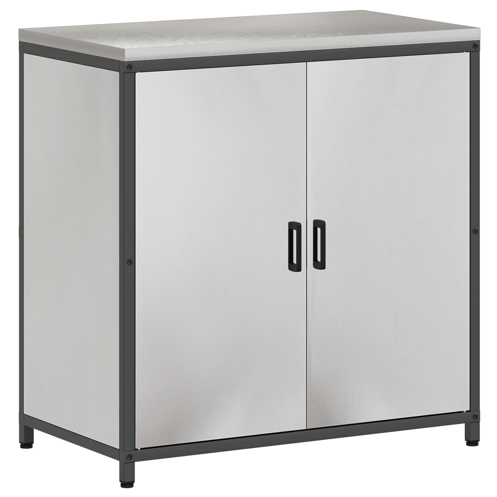 Conjunto 1 Armazenamento De Cozinha Vidaxl Prateado Aço (90 X 50 X 92 Cm)