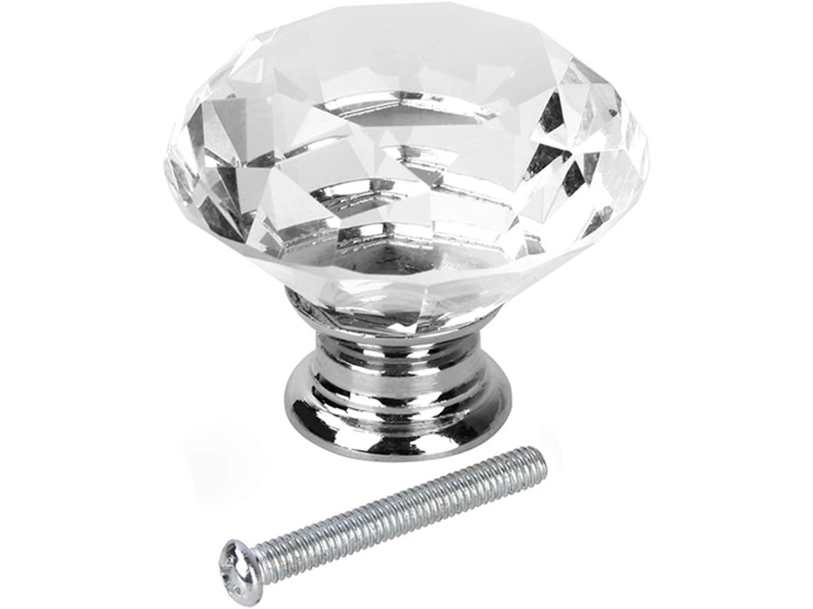 Conjunto De 16 Puxadores Vidro Para Armários E Guarda Roupas, Com Formato Elegante De 40mm Decoração Sofisticada Para