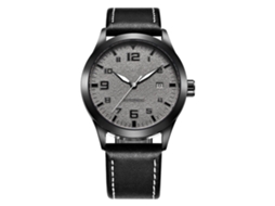 Reloj De Pulsera Hombre Ochstin De Cuero Automativo Mecánico Con Calendario Gris Negro