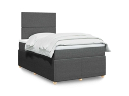 Vidaxl Cama Boxspring Com Colchão 120x190 Cm Tecido Cinzento-escuro