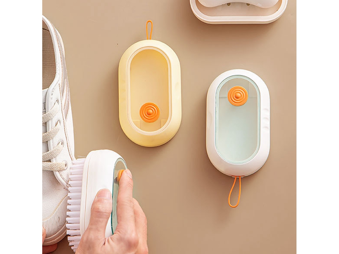 Multifunctional Liquid Shoe Cleaning Brush (reusable, Soft Bristles Yellow) Eoocoo