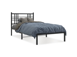 Bed Frame, Bed Frames Vidaxl Preto Aço (90 X 190 Cm)