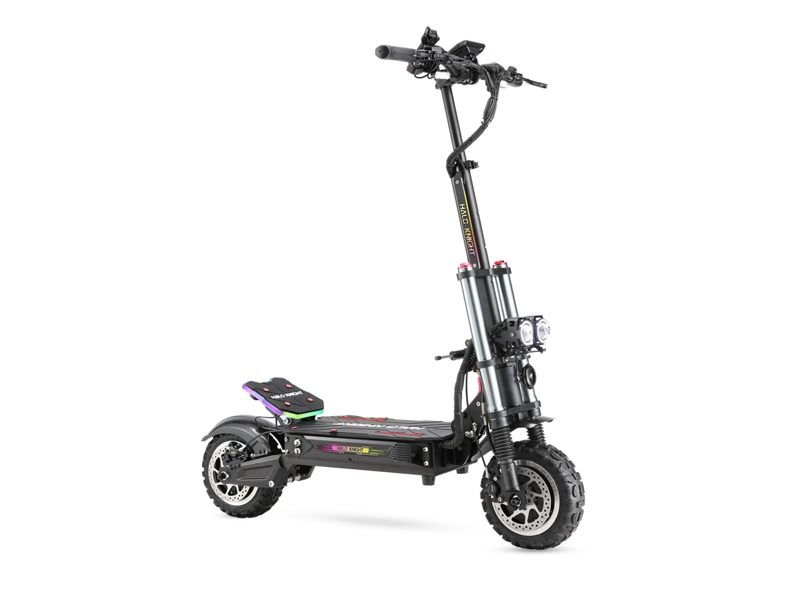 Trotinete Elétrica Halo Knight T107 Pro Com Pneus Todo-o-terreno De 11 Polegadas, Dois Motores De 3000w X 2 E Bateria De 60v 38,4ah.
