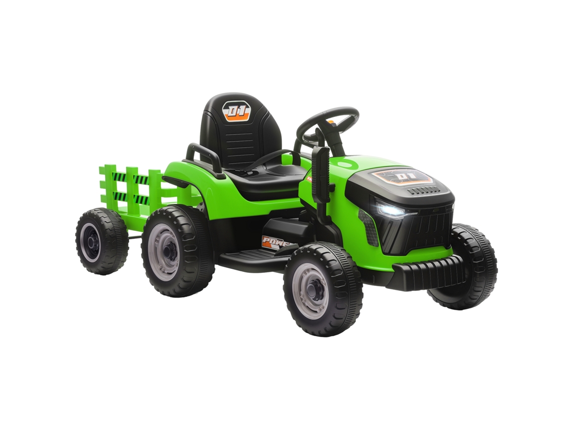 Trator Elétrico 12v, Controle, Partida Suave, 3-8 Anos, Verde