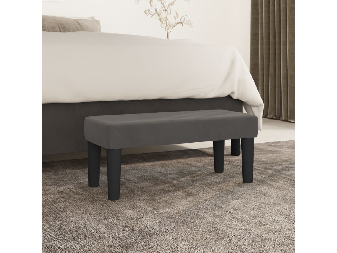 Vidaxl Banco 70x30x30 Cm Veludo Cinzento-escuro