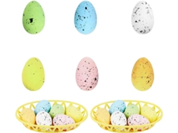 Artigos Decorativos Para Artesanato, Decoração, Ovos Salpicados Embrulhados Em Celofane Transparente Para Decoração De Casa, Conjunto De 12 Peças De P