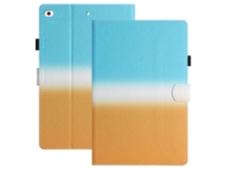 Capa protetora de couro sintético Hengrongshen gradiente azul laranja com suporte para iPad Air 2 de 9,7 polegadas (2017) e iPad Air 2 (2018) (2013)
