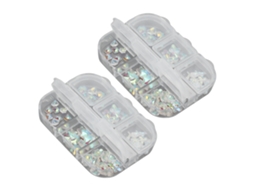 2 Peças De Decorações De Unhas Com 6 Compartimentos Formas Diferentes Glitter Adornos Para Manicura Em Casa E Salão