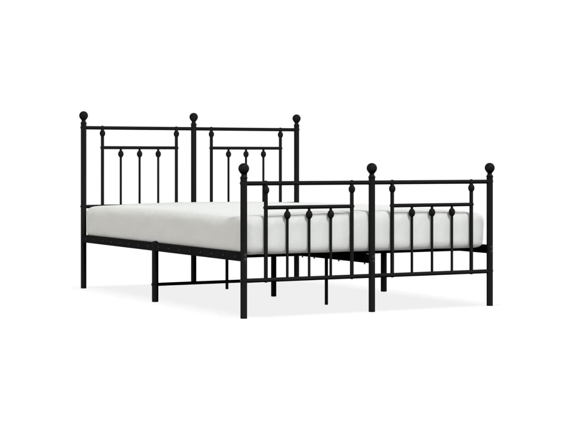 Bed Frame, Bed Frames Vidaxl Preto Aço (140 X 200 Cm)