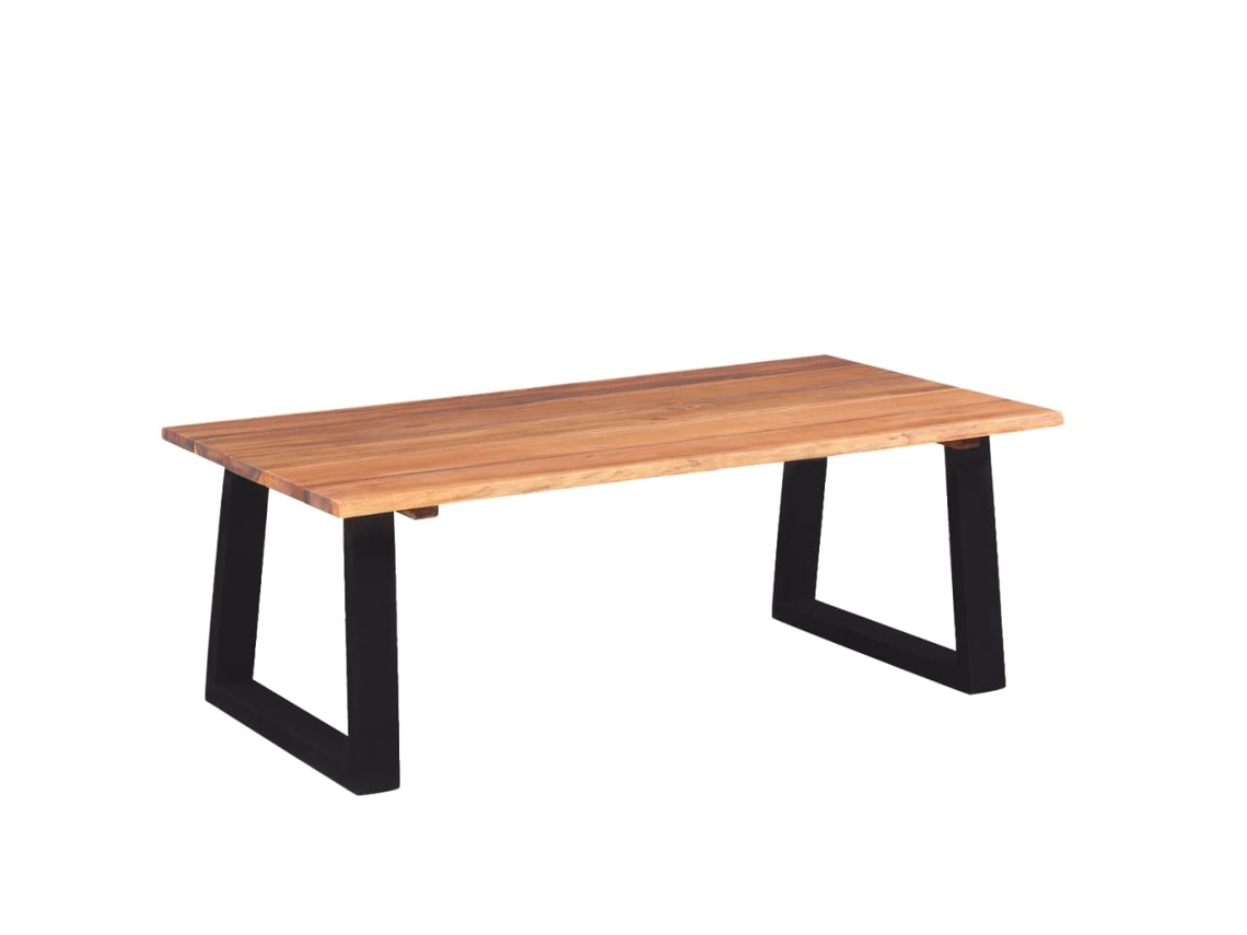 Vidaxl Mesa De Centro Em Madeira De Acácia Maciça 110x60x40 Cm