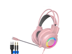 Fone de Ouvido Gaming LAXISCREED 7.1 Som Surround Rosa