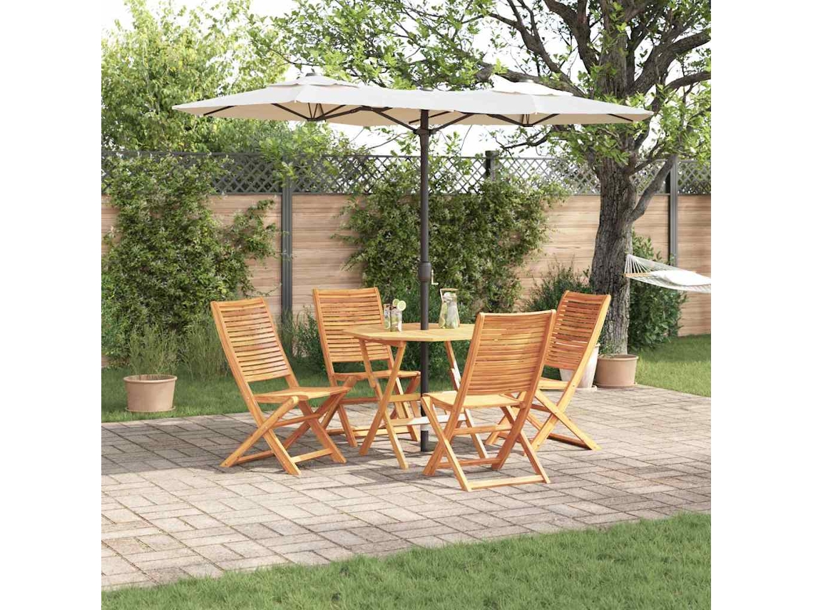 Vidaxl Conjunto De Jantar Para Jardim 5 Unid. Castanho