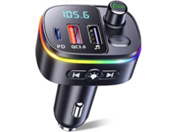 Transmissor Fm Bluetooth 5.0 Veicular, Usb-c, Carga Rápida, 18w