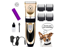 Cortadora De Cabelo Para Animais De Estimação Recarregável Ultra Silenciosa Sem Fio Com 4 Pentes Ajustáveis Para Cães E Gatos Cor Ouro