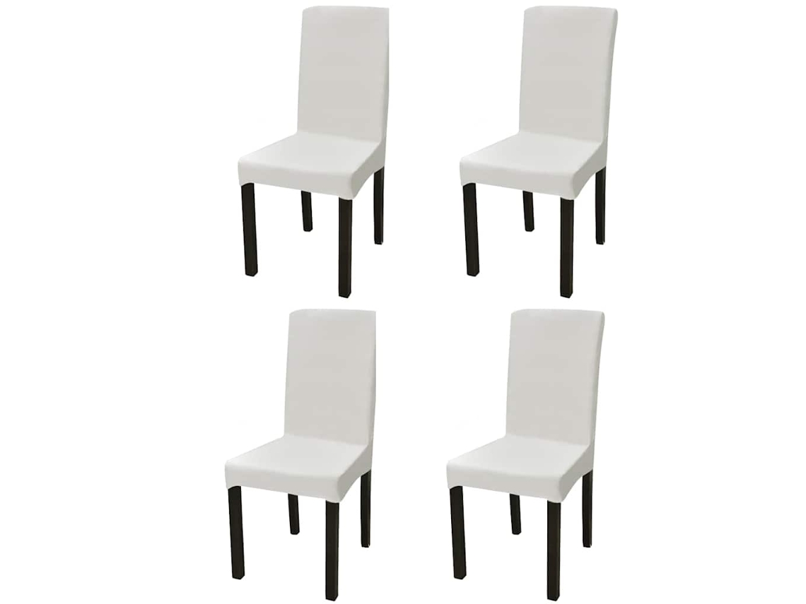 Vidaxl Capa Extensível Para Cadeiras, 4 Pcs, Creme