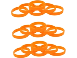 Sewacc Conjunto De 48-pulseiras Elásticas Silicone Laranja Vibrante Versáteis E Esportivas Para Mulheres Adolescentes