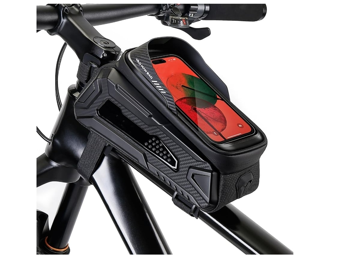 Bolsa para Celular de Bicicleta Tubo Superior À Prova Dágua Com Tela Sensível Ao Toque Adequado para Estrada Montanha Mtb Ciclismo Preto