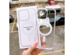 Capa Magnética Transparente Em Acrílico Para Iphone 17 Com Proteção Total Contra Quedas.