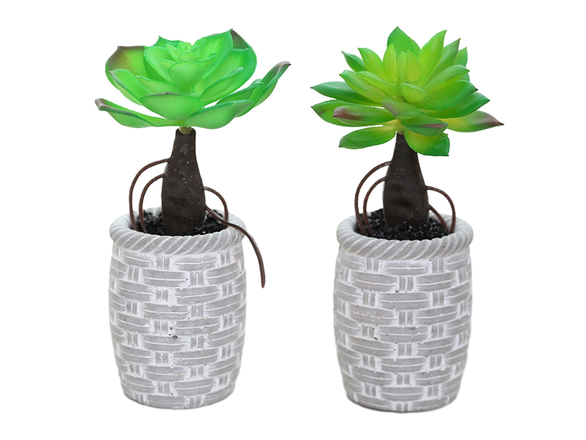 2 Peças de Mini Plantas Suculentas Simuladas em Vaso Ornamentos Criativos Pequenos Plantas Artificiais NEVEANCE