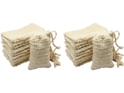 Saquinho De Sabonete De Sisal Natural, 60 Unidades Para Uso Doméstico E Profissional Com Acabamento Resistente E Durável