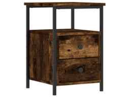 Bedside Cabinet, Bedside Cabinets Vidaxl Marrom Madeira Processada (n/a)
