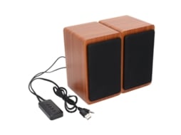 Aetheria alto falantes para Computador com Bluetooth V5.0 Usb Mini Subwoofer para Pc Laptop Madeira