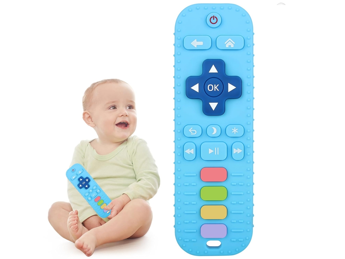 Mordedor Bebé Controlo Remoto CHRUI 3 24 Meses Alivio Gengivas Silicone (azul)