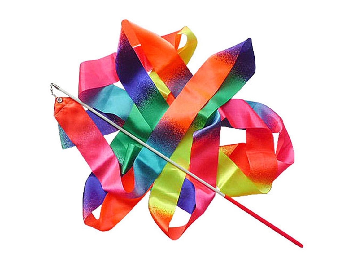 Fita de Ginástica E Dança Infantil 4 Metros, Com Cores Em Degradê, Ideal para Ballet Artístico Rítmico Infantil.-aquaforge