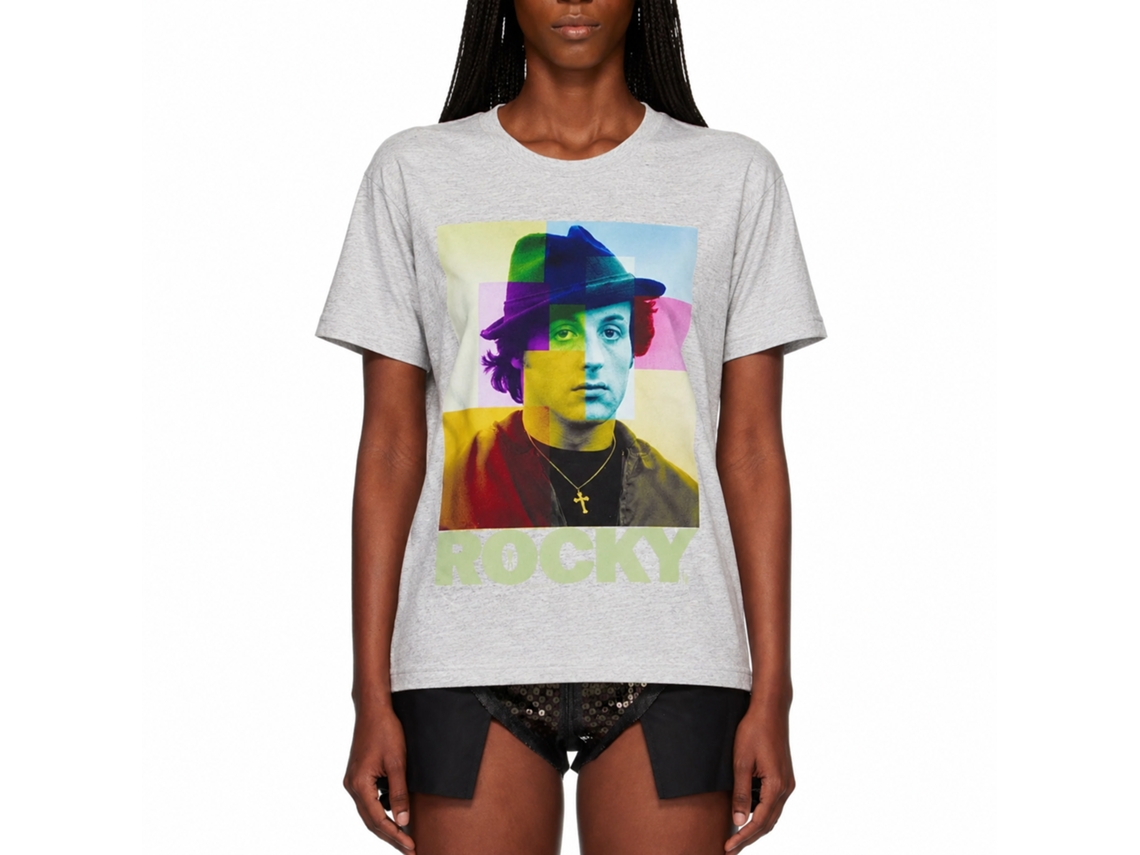Rockinstone Rocky Movie Colorful Rocks Heather Gray Adult T-shirt Size:xl