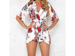 Fasst vestido Midi Floral Boho com Corset e Decote de Tirantes (S/MARCA)