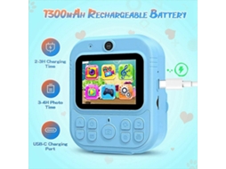 Hd 1080p Kids Mini Câmera Digital de Impressão Instantânea Azul ELECTVAULT1