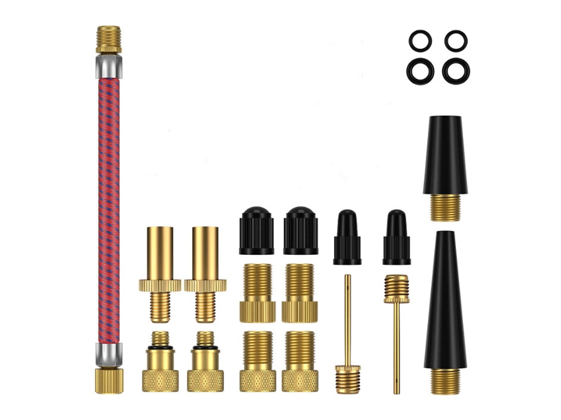 Conjunto De Adaptadores Para Válvulas De Bicicleta 21 Peças, Compatível Com Válvulas Dv Sv Av, Adaptador Durável E Multifuncional, Bomba De Ar E Compr