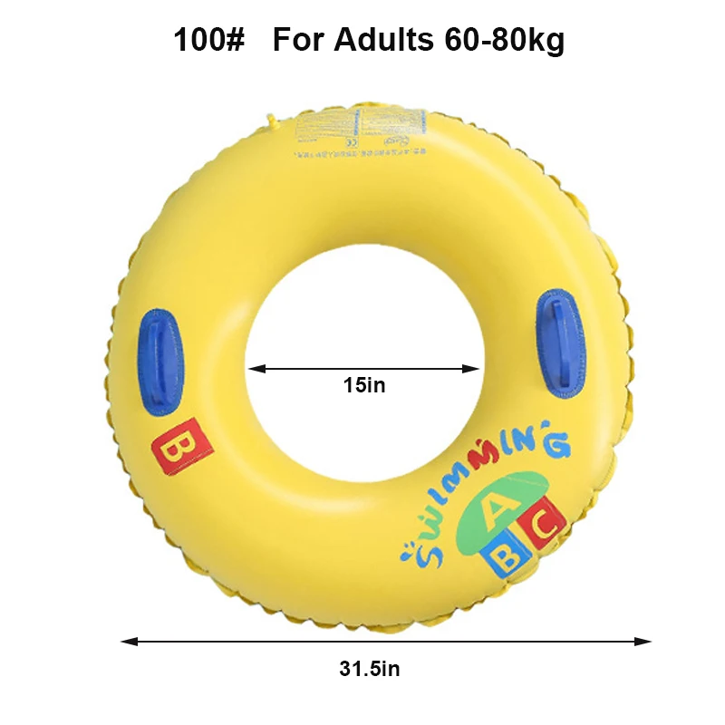 Boia Inflável Abc Espessa (100-amarela) Para Piscina, Boia Para Adultos