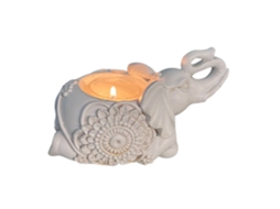 Suporte de Vela Elefante Estátua Decorativa Resina Durável