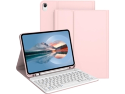 Capa Com Teclado Para Tablet Lurelia, Para I Pad Air 11" (2025) Com Elegante E Com Quadrada Branca (m3, Ouro Rosa, Teclado Bluetooth