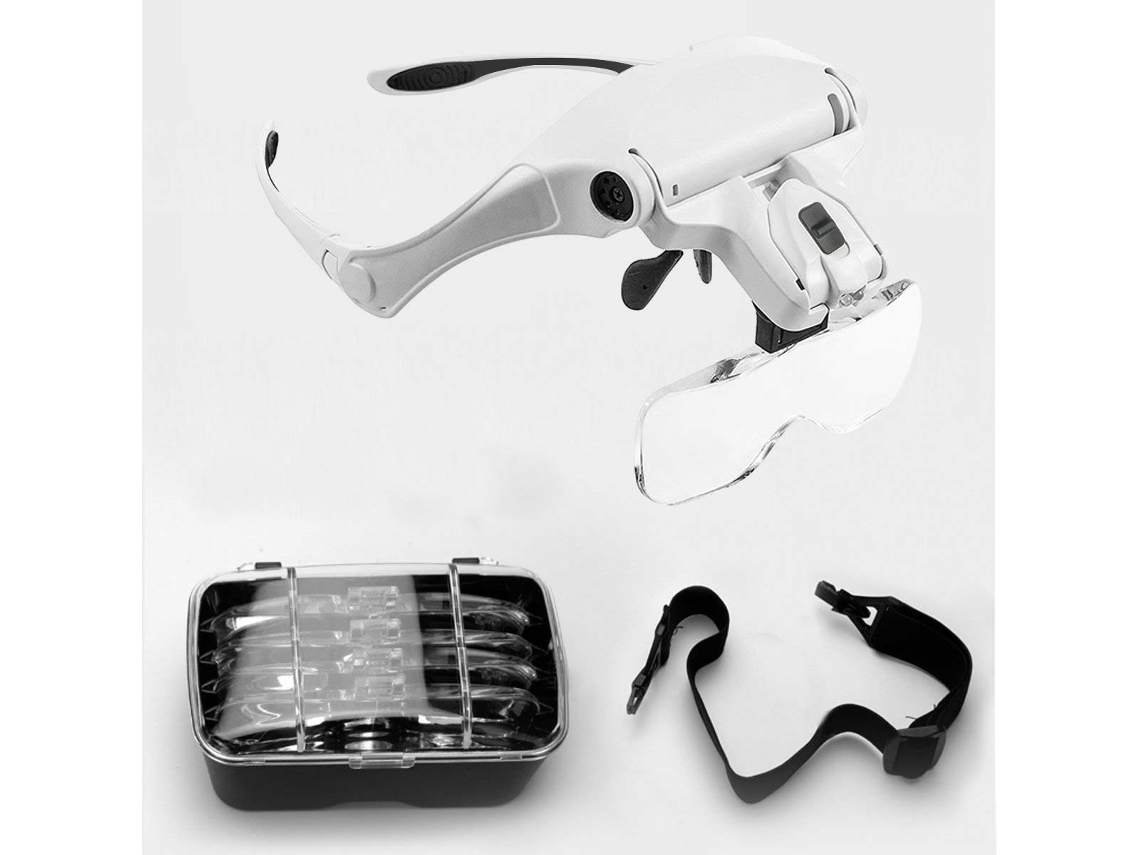 Lupa De 5 Lentes Montada Na Cabeça1,0x 3,5x Artefato Substituível Para Reparo/fabricação De Joias Zeuxo